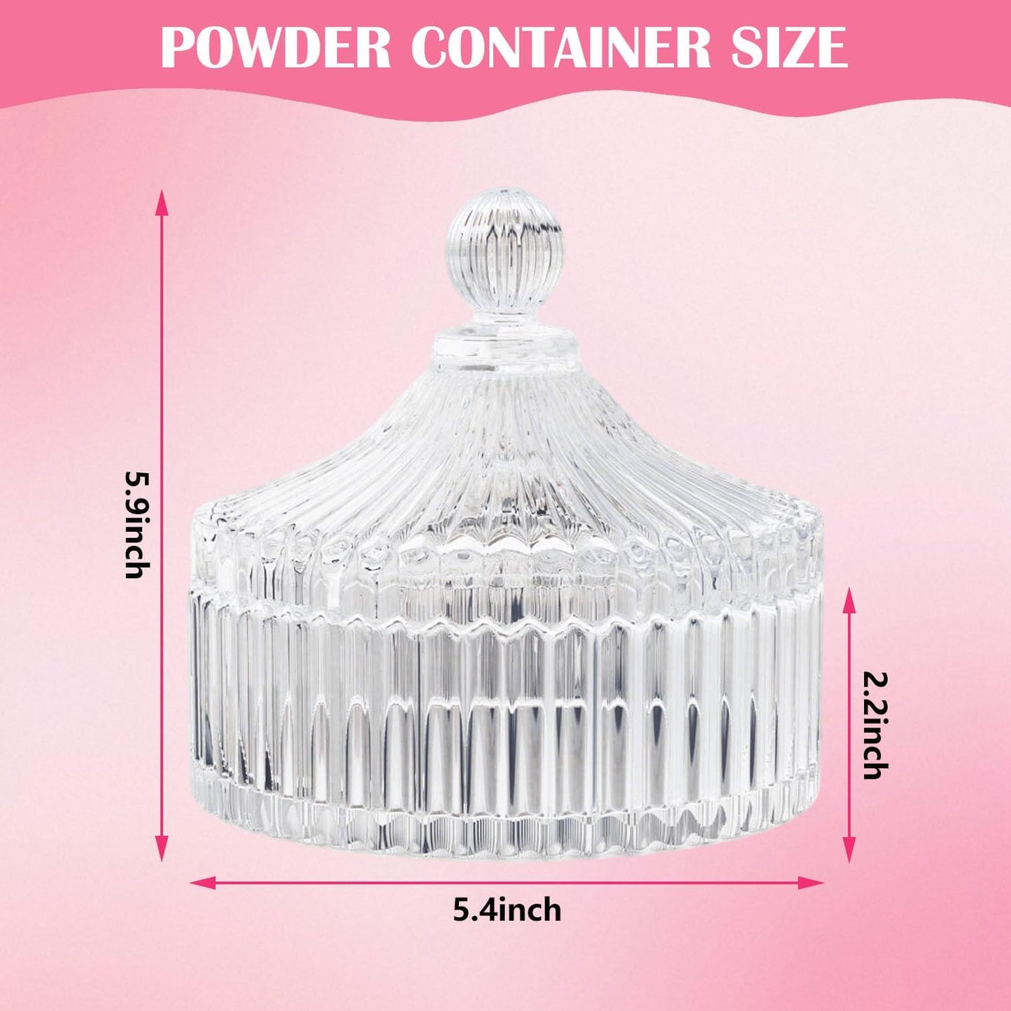 Large Body Powder Puff and Container Set - Velour, Dusting Powder Puffs for Women Baby and Loose Powder Containers for Face & Body, Washable, Reusable, Wet Dry Makeup