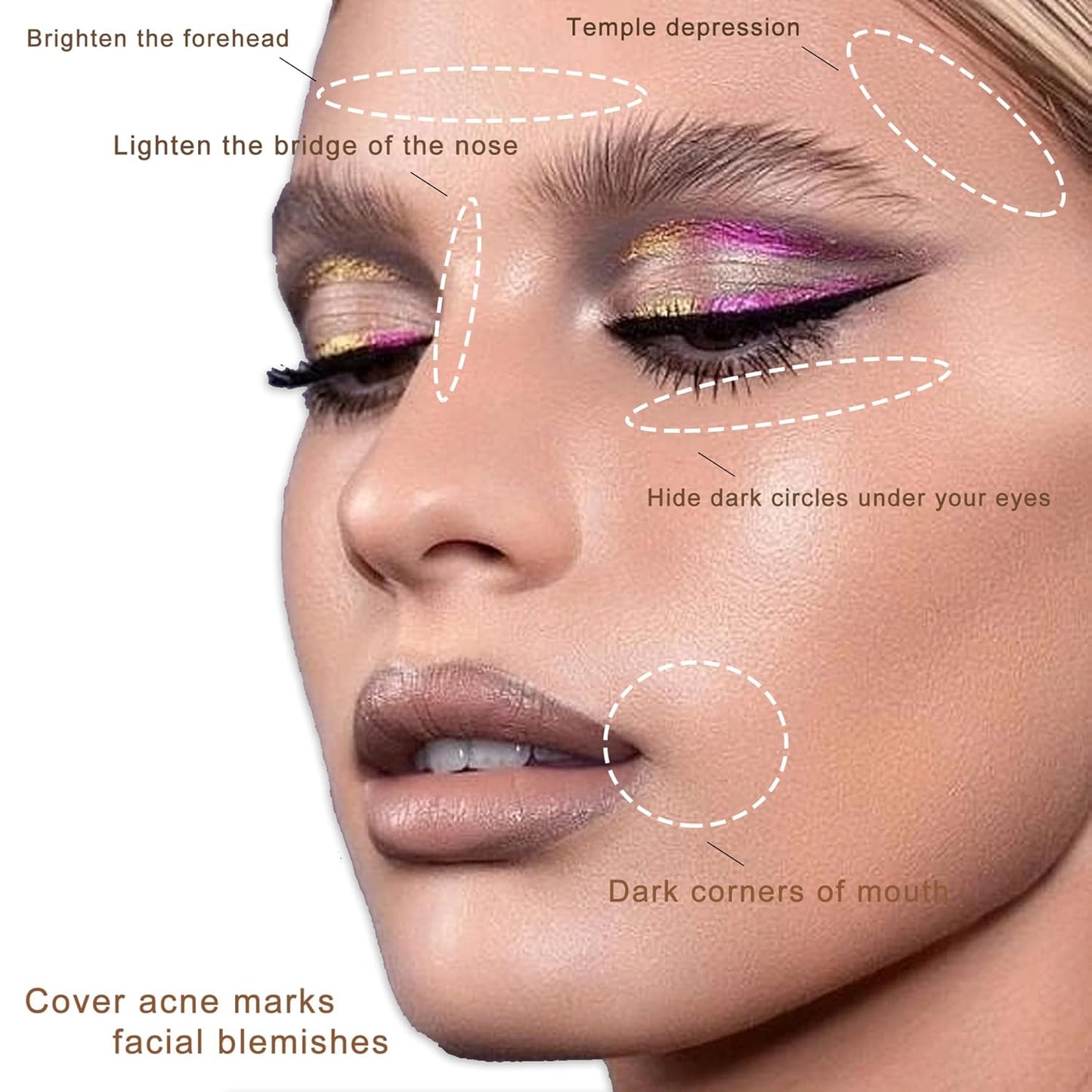 Cream Concealer Corrector Correcting Contour Makeup Set under Eye Concealer Cream Kit for Dark Circles and Blemish 20