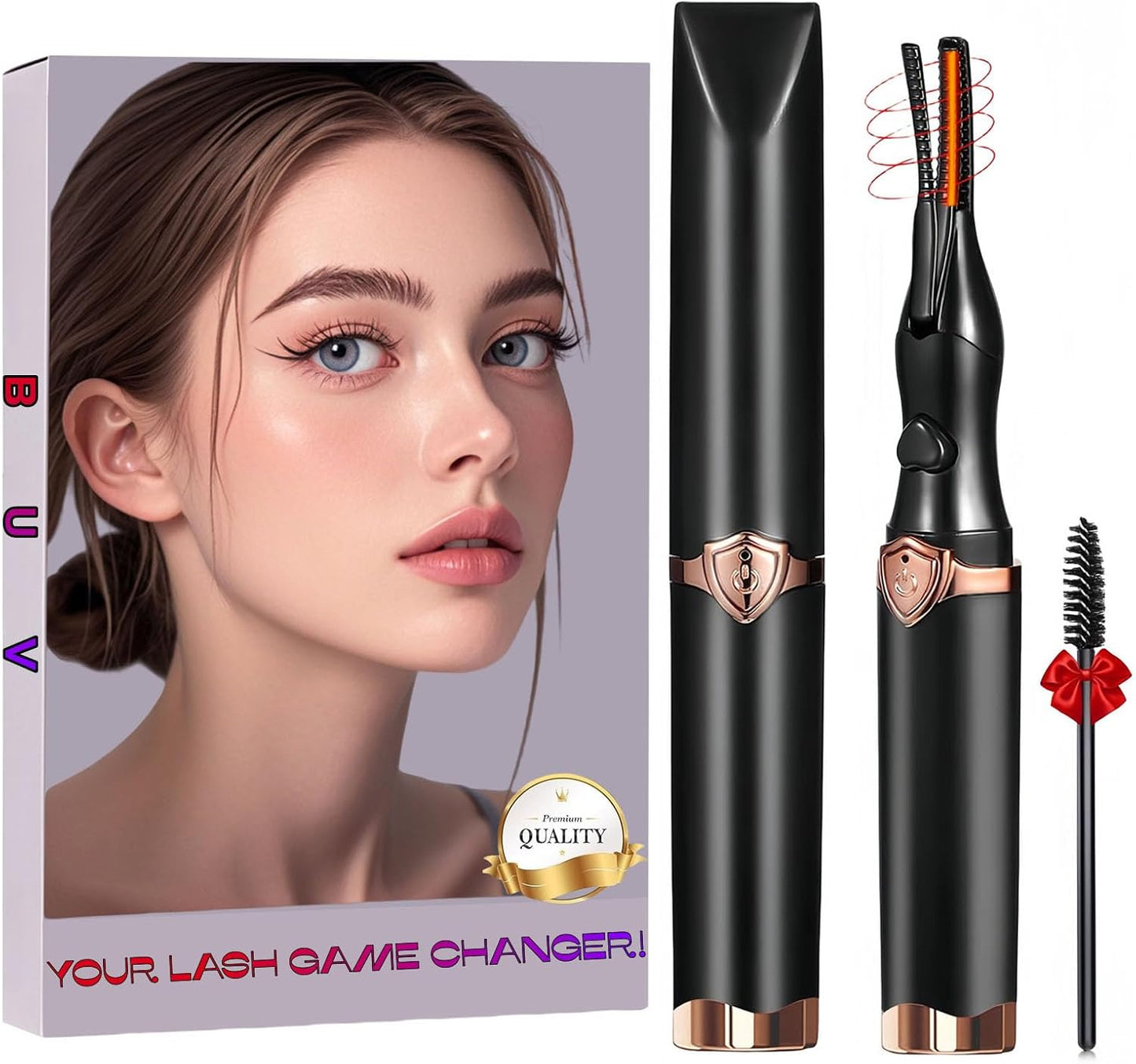 Heated Eyelash Curler - 2 in 1 Clip-Type Eyelash Curlers - Electric Eyelash Curler Rechargeable for 24H Long Lasting, 3 Heating Modes, 8S Fast Heating, Makeup Tool Gifts for Women Girls, Black-A