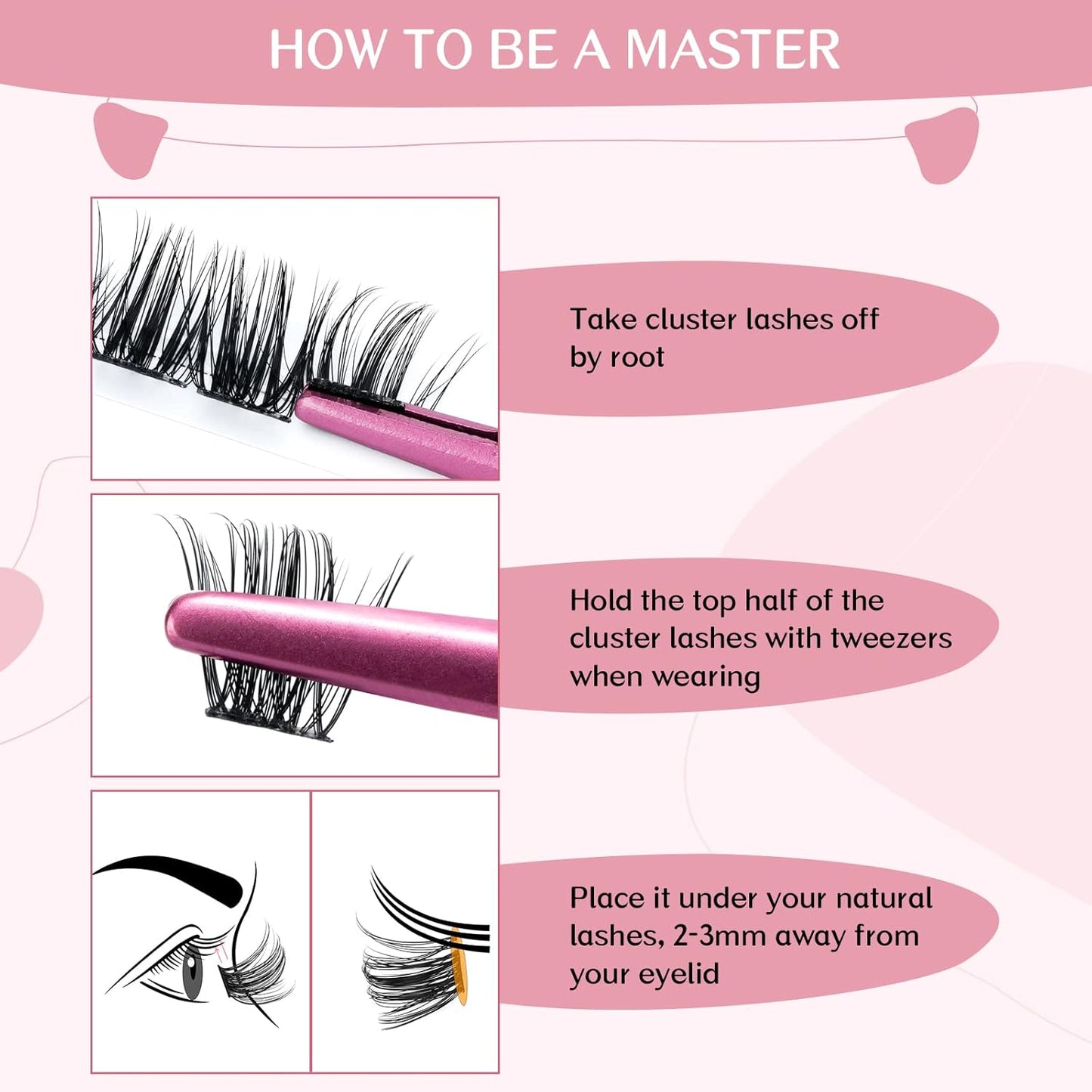 Cluster Lashes, 72 Pcs Individual Lashes, Lash Clusters DIY Eyelash Extension, Super Thin Band Reusable Soft & Comfortable (Peachy-D-8-16mix)