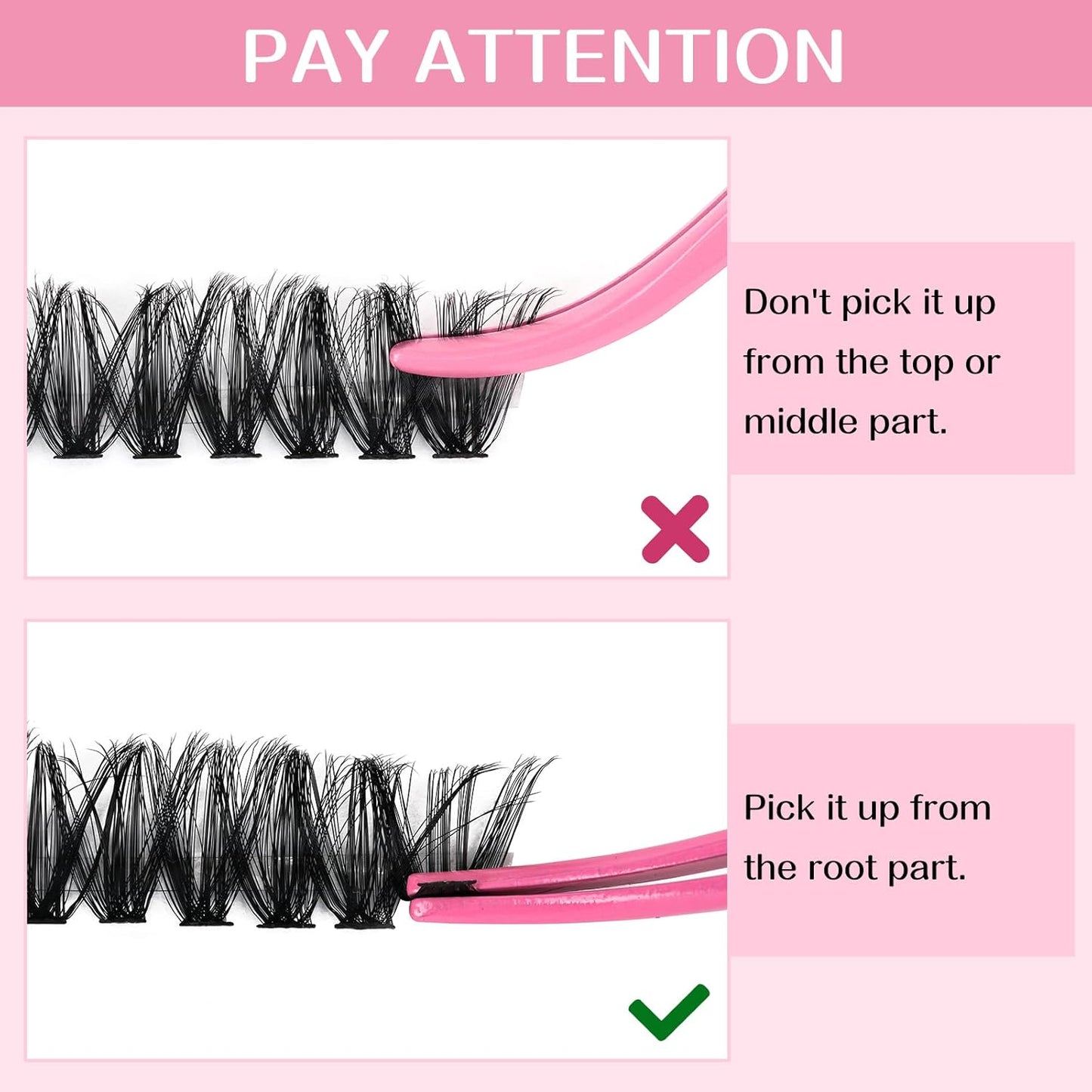 Individual Lashes 60D Mixed 0.05 Lash Clusters 14 Rows that Look Like Eyelash Extensions DIY Lash Extension Self Application At Home (60D-D-9-16mix)