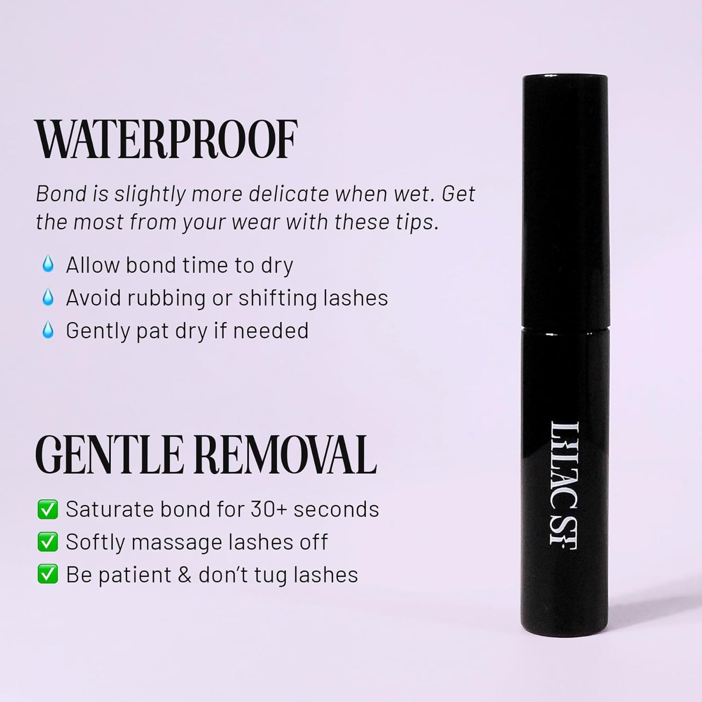 Lilac St - Eternal Bond Lash Glue (Black) - Lash Cluster Glue - Quick Dry Formula - Mini Mascara Wand Applicator - Strong & Flexible Hold - Waterproof - Cruelty Free, Vegan - Pack of 2