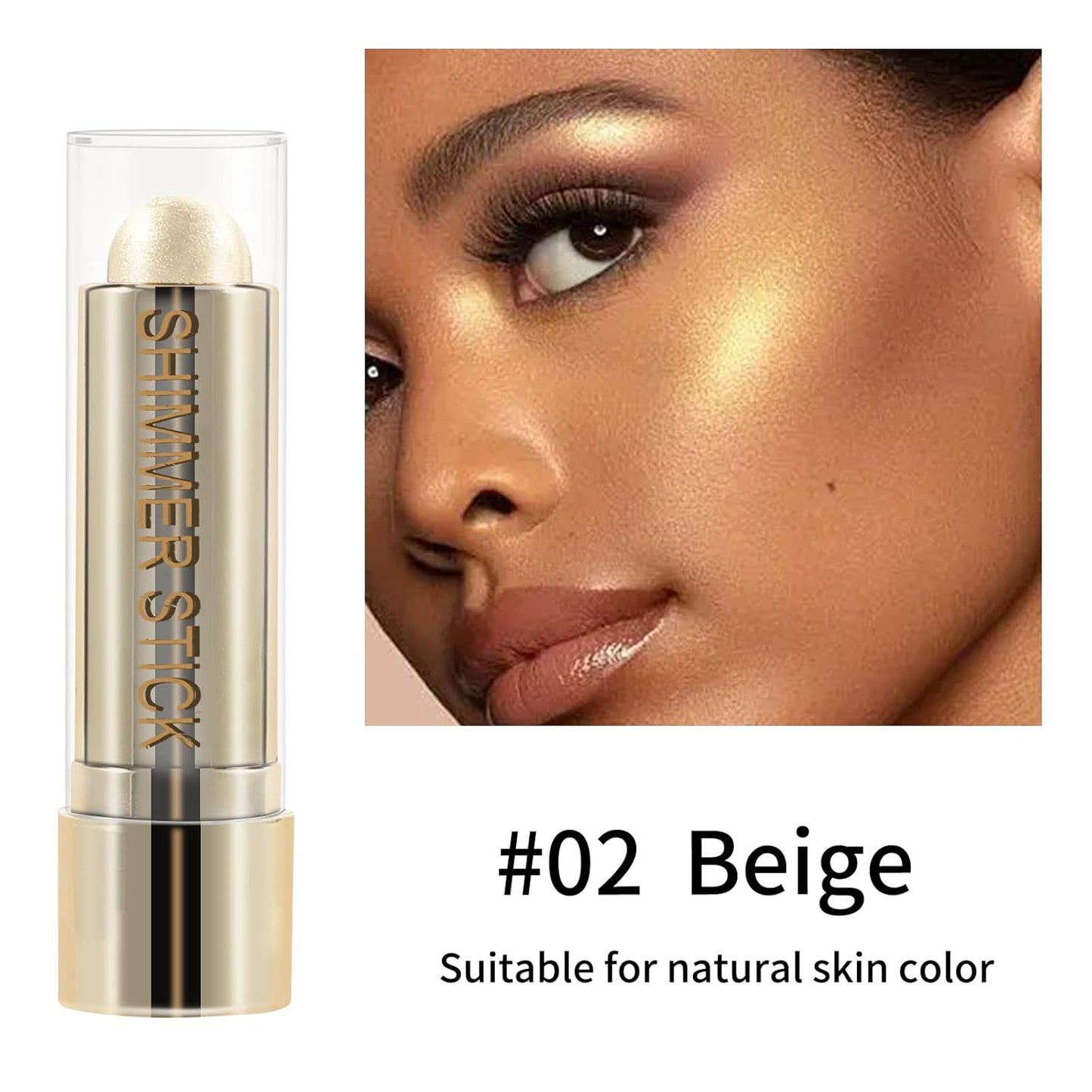 Boobeen Highlight and Glow Stick Shimmer Cream Makeup Contour Stick Highlighter Bronzer Stick Waterproof Long-lasting Face Glitter Highlighter Makeup Stick, Pack of 1