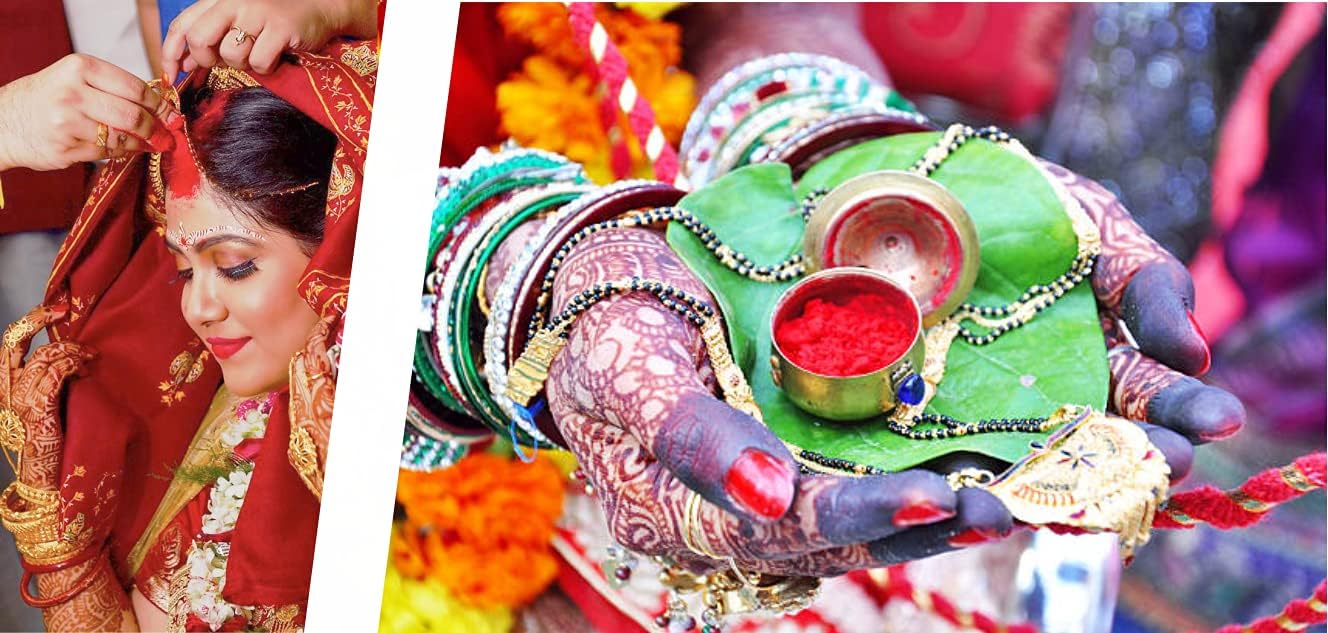 Indian Dark Red Pure Kumkum Powder (Sindoor, Kumkuma, Kum Kum) for Makeup, Pooja and Other Hindu Rituals Fancy Box Packing (Dark Red, Fancy Box 1)