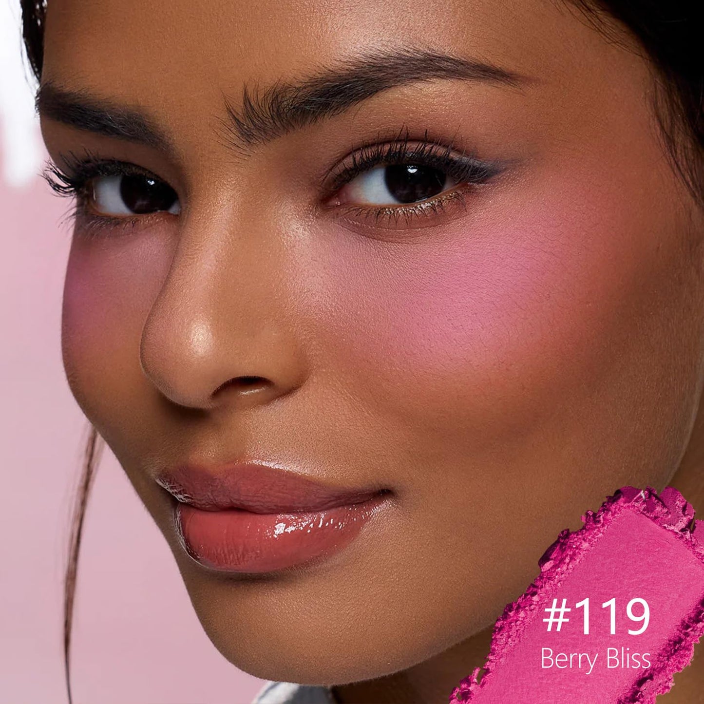 Blush Palette Duo – Cream & Powder Blush Set in Rose Red, Highly Pigmented & Blendable, Long-Wearing & Moisturizing, Skin-Friendly & Magnetic Pan, for Cheeks, Eyes & Lips (2Pack,Berry Bliss)