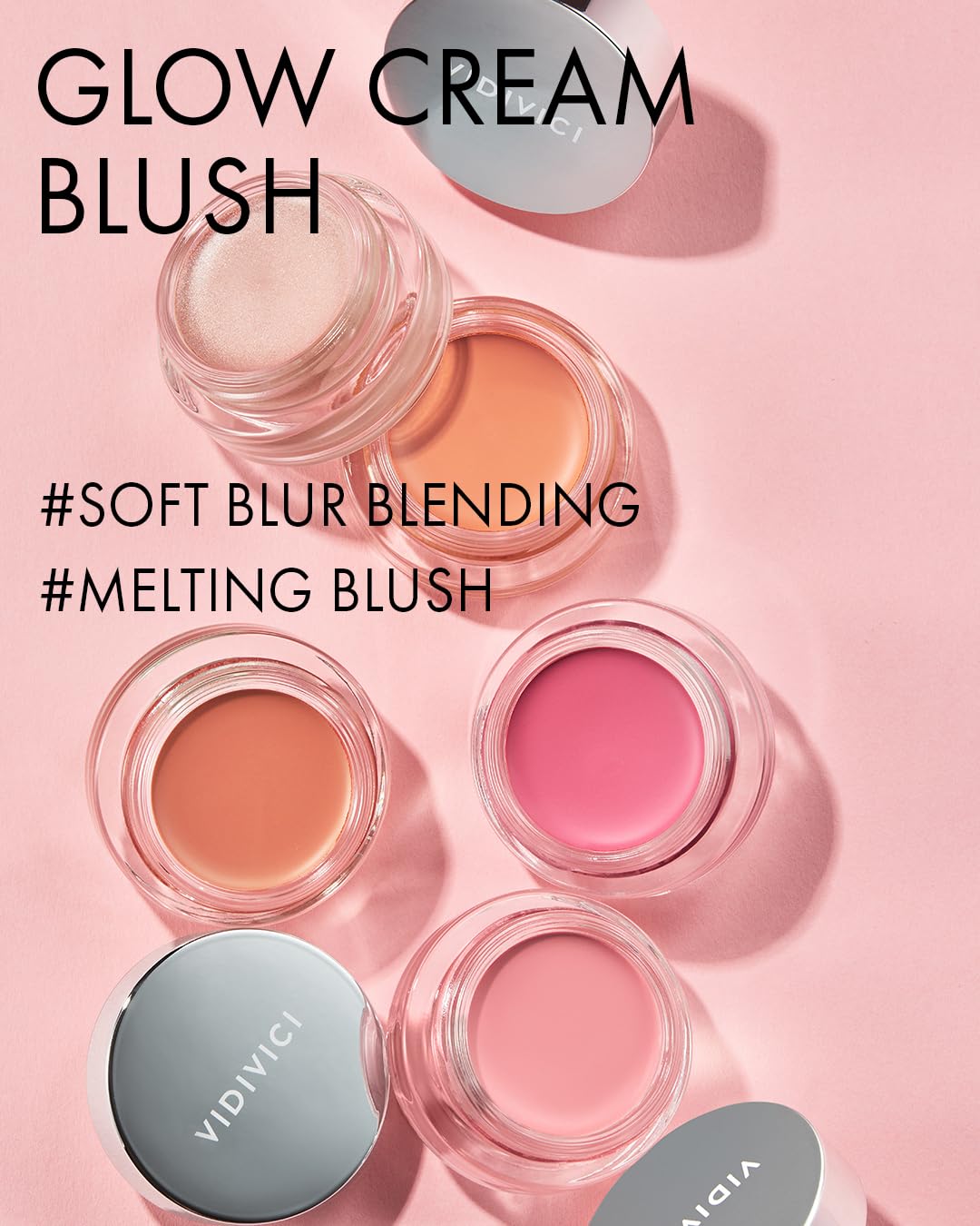 VIDIVICI Millennial Glow Cream Blush 02 Rosy Dahlia - Creamy Face Cheek Blusher for Smooth & Silky Skin - Soft Satin Finish with Natural Color - For Fair to Light Skin Tone, 0.21 oz.