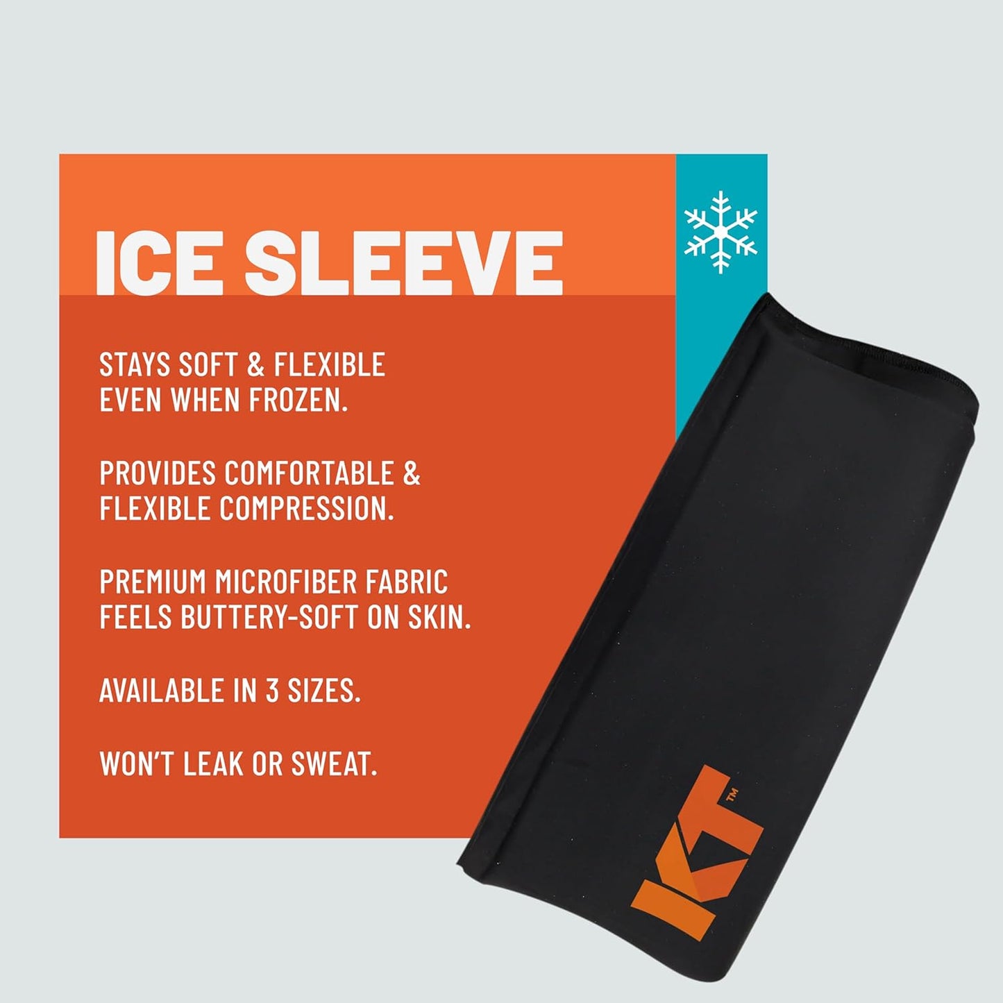 KT Health, Size M/L, Ice Sleeve and Universal Bag, Direct 360 Degree Cooling and Compression