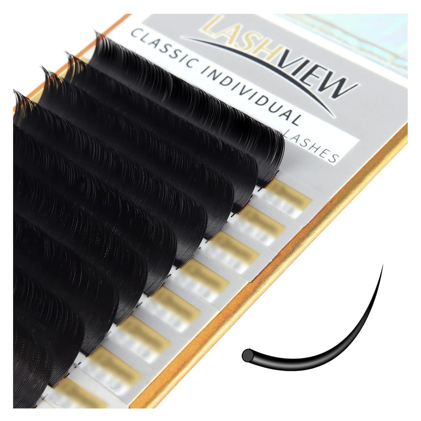 LASHVIEW Semi-Permanent Eyelash Extensions C Curl 10mm 0.20 Thickness Silk Fake Natural Thick Lashes Individual Eyelashes Silk lashes (Salon Use)