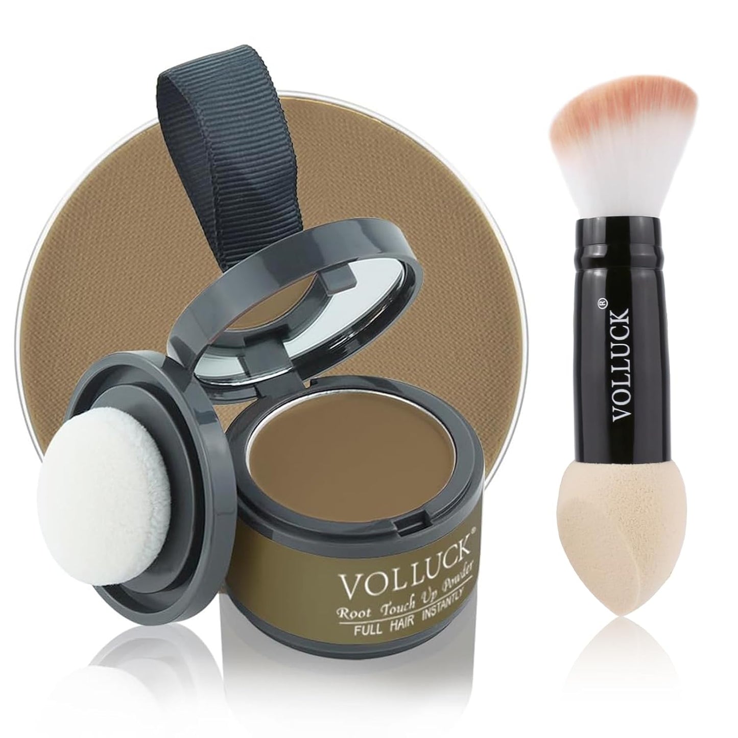 Root Touch Up Powder, Instantly Gray Root Cover Up Hairline Powder, Hair Concealer for Women and Men (A-Light Coffee, 2PC)