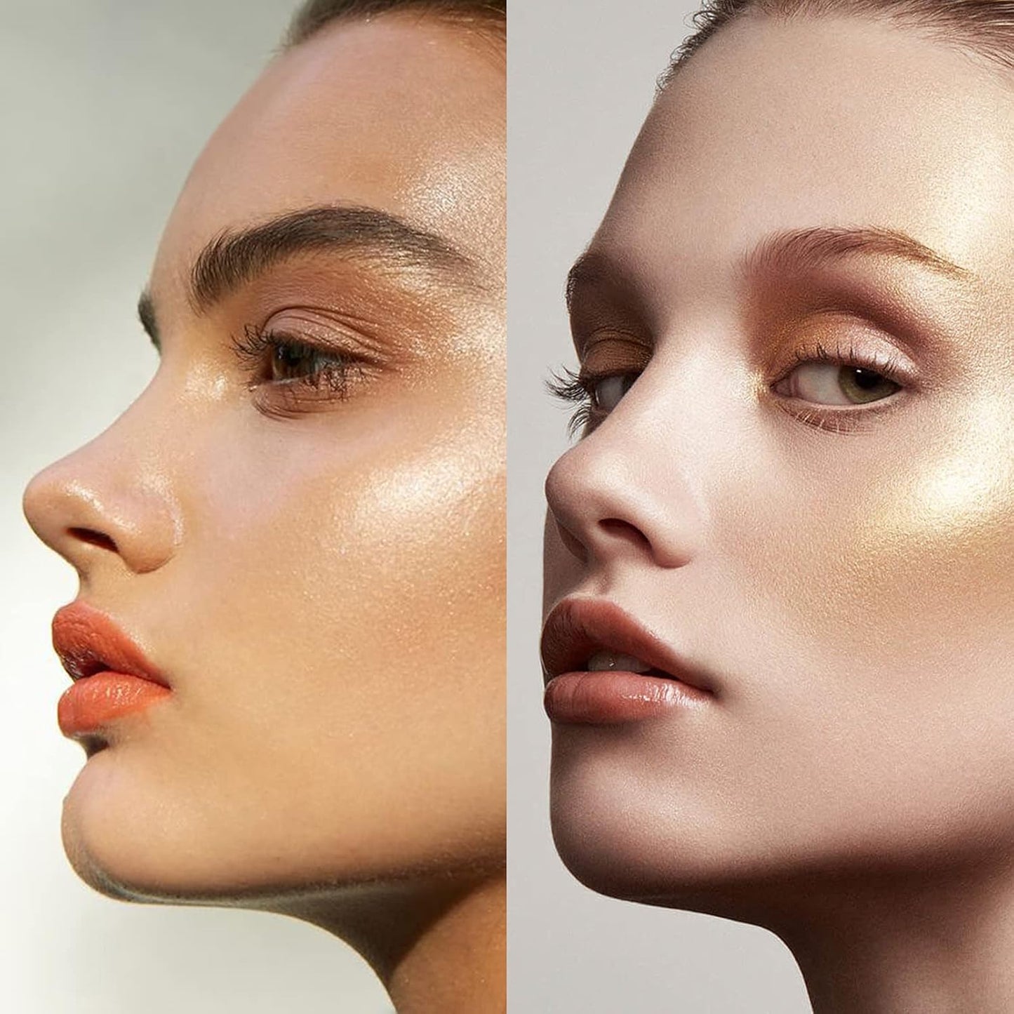 Highlighter Makeup Palette Shimmer Contour Palette Powder for Brighten Face Contour Gold Cheek Highlight Makeup, Long Lasting Highlighter Powder with Mirror for Illuminator Makeup (BEIGE GOLD)