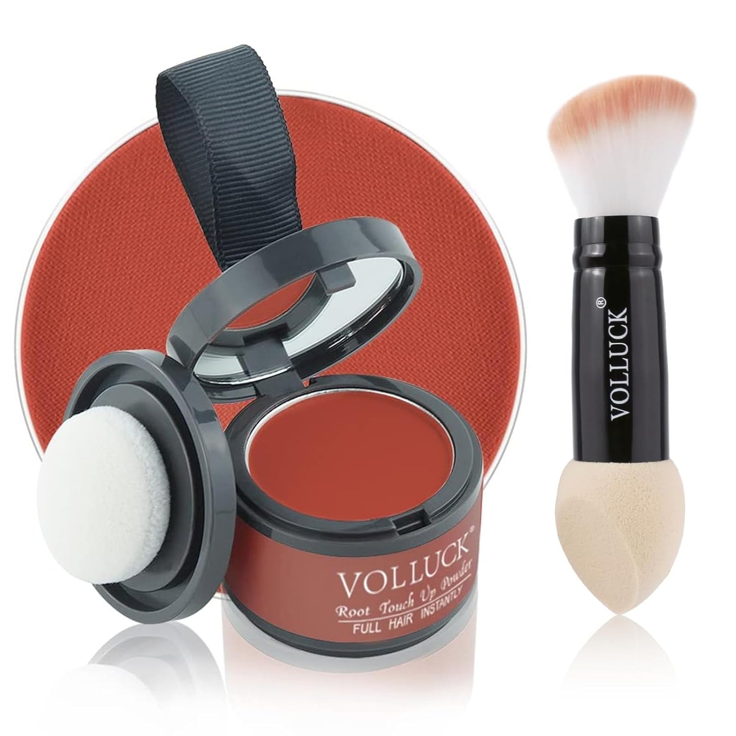 Root Touch Up Powder, Instantly Gray Root Cover Up Hairline Powder, Hair Concealer for Women and Men (A-Red, 2PC)