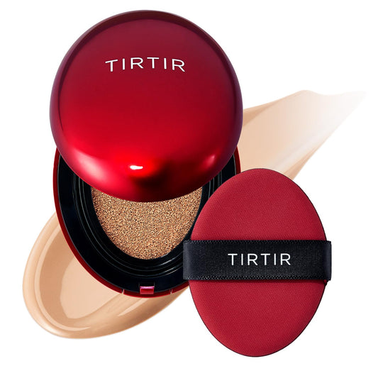TIRTIR Mask Fit Red Cushion Foundation | Japan's No.1 Choice for Glass skin, Long-Lasting, Lightweight, Buildable Coverage, Semi-Matte (25N Mocha, 0.63 Fl Oz (Pack of 1))