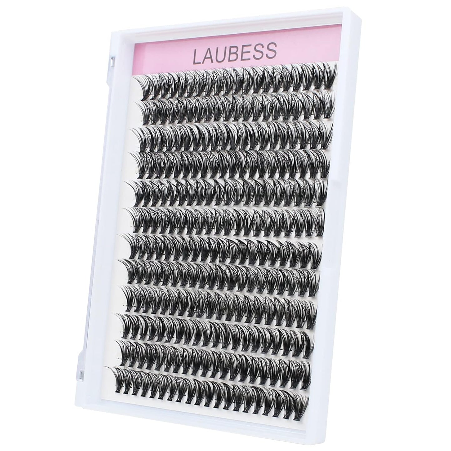 Lash Clusters LAUBESS Individual Lashes Waterproof Eyelash Clusters Mixed Tray Cluster Eyelash Extensions Soft Cluster Lashes for Beginners(40D-D-10)