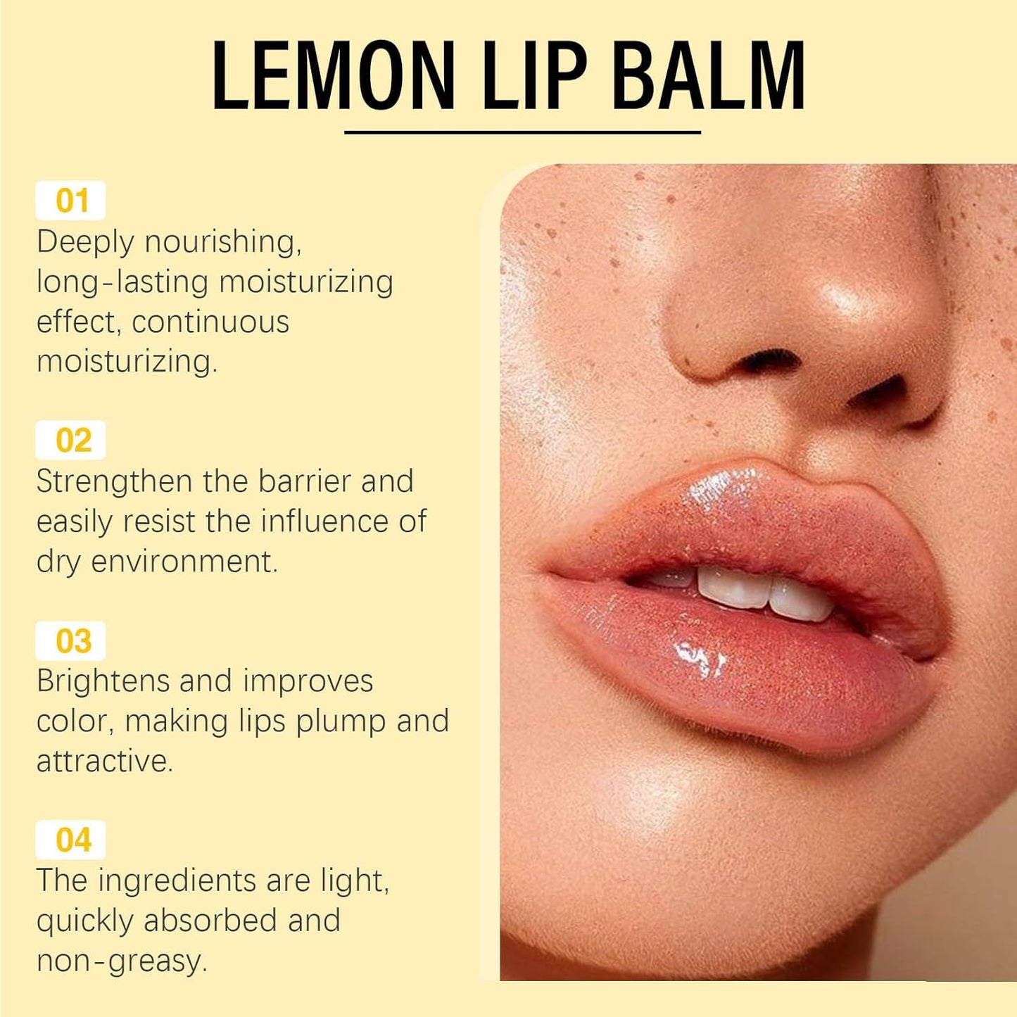Lemon Lip Balm,Vitamin C Lip Moisturizing Balm for Dark Lips—Prevents Dry,Reduces Lip Lines,Organic Turmeric Lip Balm—Lip Exfoliator Scrub for Lip Softening & Hydration (2Pcs)