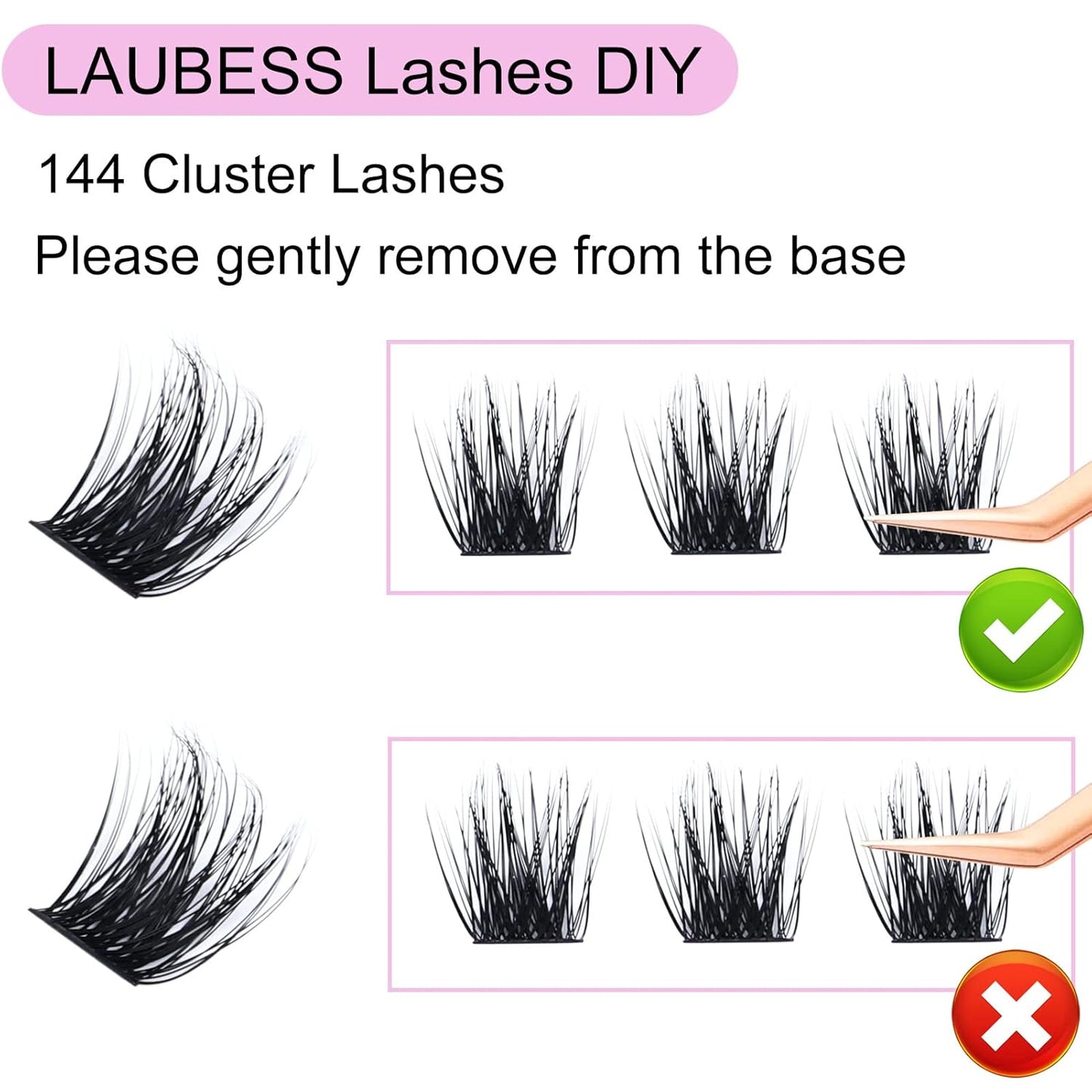 Individual Lashes 14-18mm 144pcs Cluster Lashes Mixed Tray Volume Eyelash Clusters DIY Lash Extension Kit Soft Lash Clusters Fluffy Mink Cluster Eyelash Extensions (03-0.07D, 14-18mm)