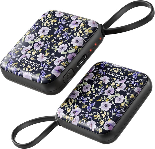 Ocoopa Hand Warmers Rechargeable UT5 Nano – Slim Electric Pocket Heater, Smart Temp Control, 14Hrs Battery, UL Safety, Artists in Bloom Design, Practical Gifts for Women, Christmas, Outdoor, Office