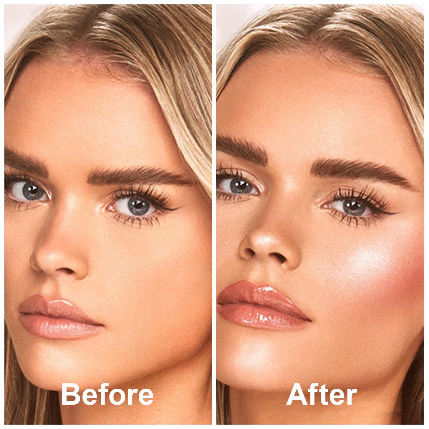 Mineral Powder Blush, SPF 35, Sunscreen Shimmer Loose Mineral Blush, Natural Face Glow Powder, Buildable Coverage for Healthy-looking Color (#07 Shine Rose BlushMakeup)