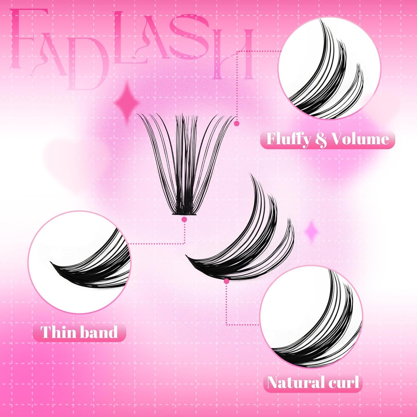 Cluster Lashes D Curl Lash Clusters ? Pcs Lash Extension Clusters Individual Lashes Soft DIY Eyelash Extensions Mixed Tray Eyelash Clusters Natural Look (50D-0.07D, 8-16mm)