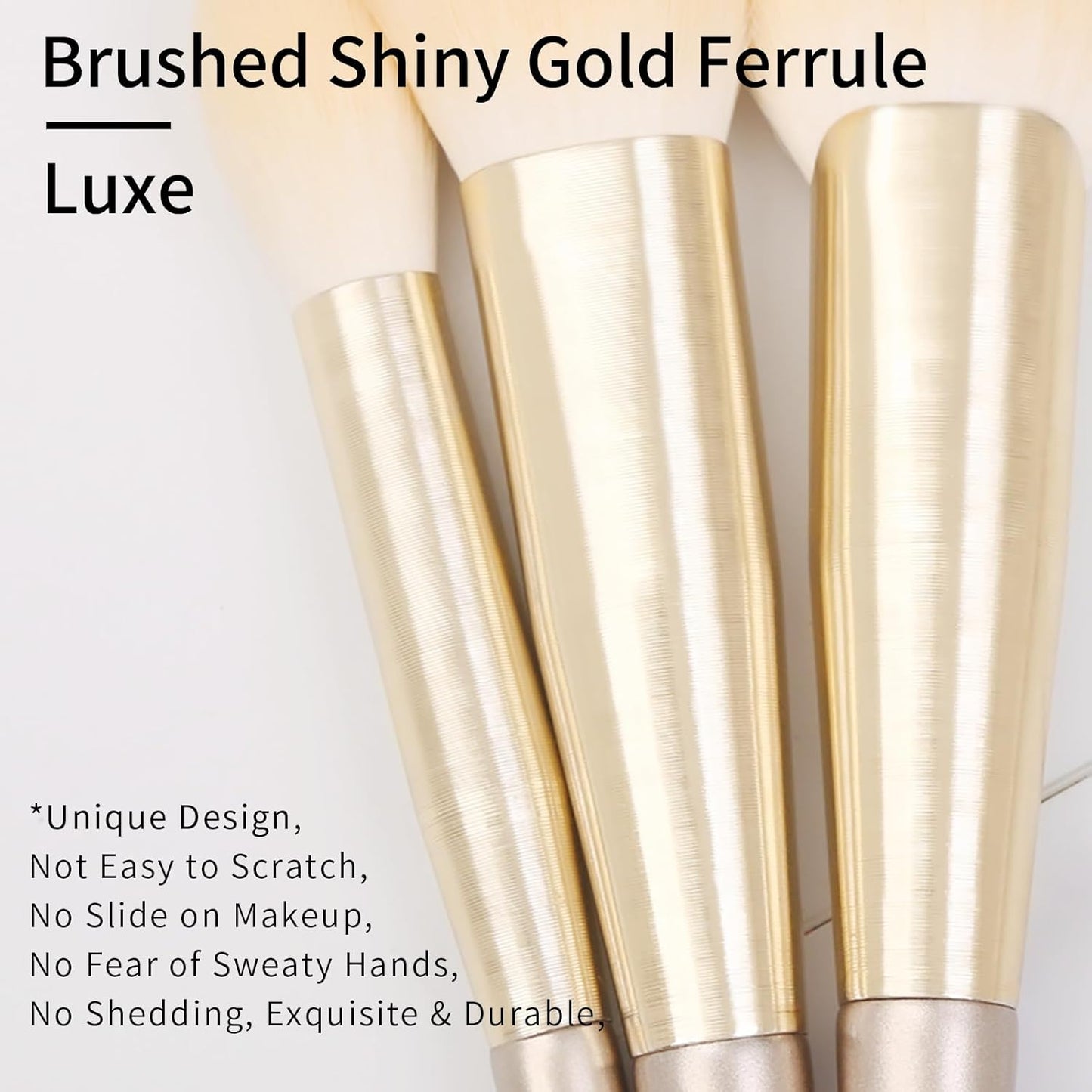 Natural Hair Makeup Brush Set Professional, Fox Hair Makeup Brushes Set with Case by Luxury ENZO KEN, Gold Cosmetic Brushes Makeup Set, Natural Makeup Brushes, Natural Bristle Makeup Brushes.(Cloud)