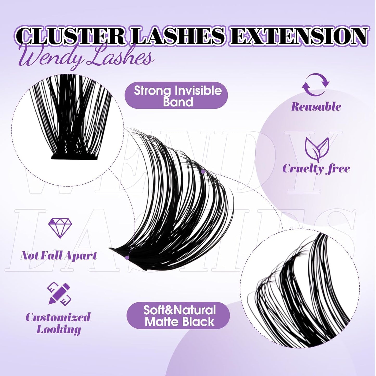 Lash Clusters DIY 12-18mm Mega Thick Lash Extension Individual Spike Mink Lash Clusters with Bottom Lashes Spiky Volume Eyelash Extension for Self Use(80+100D)