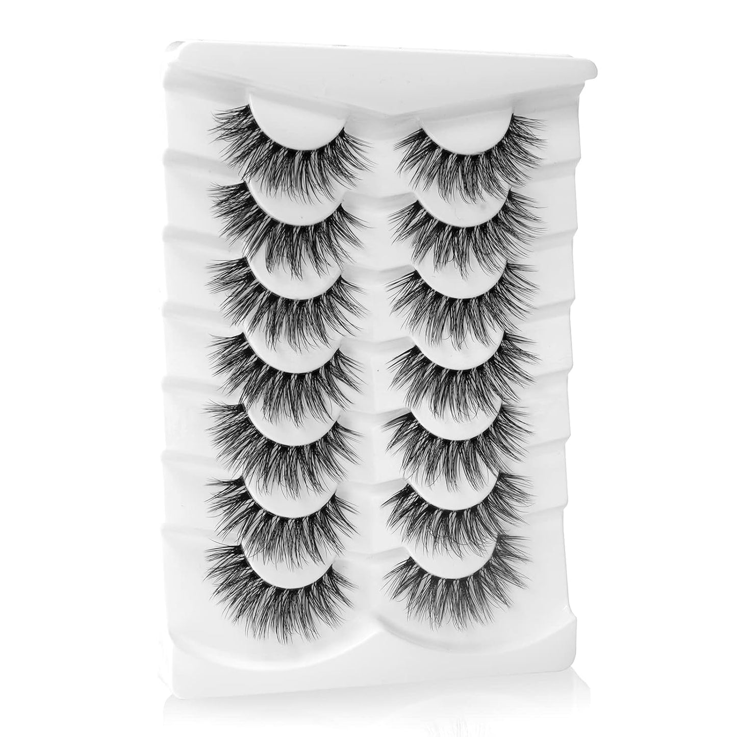 Onlyall False Eyelashes Natural Lashes Wispy Lashes Natural Look False Eyelashes Natural Flared Eyelashes False Eye Lashes Fluffy Lashes 7 Pairs A28