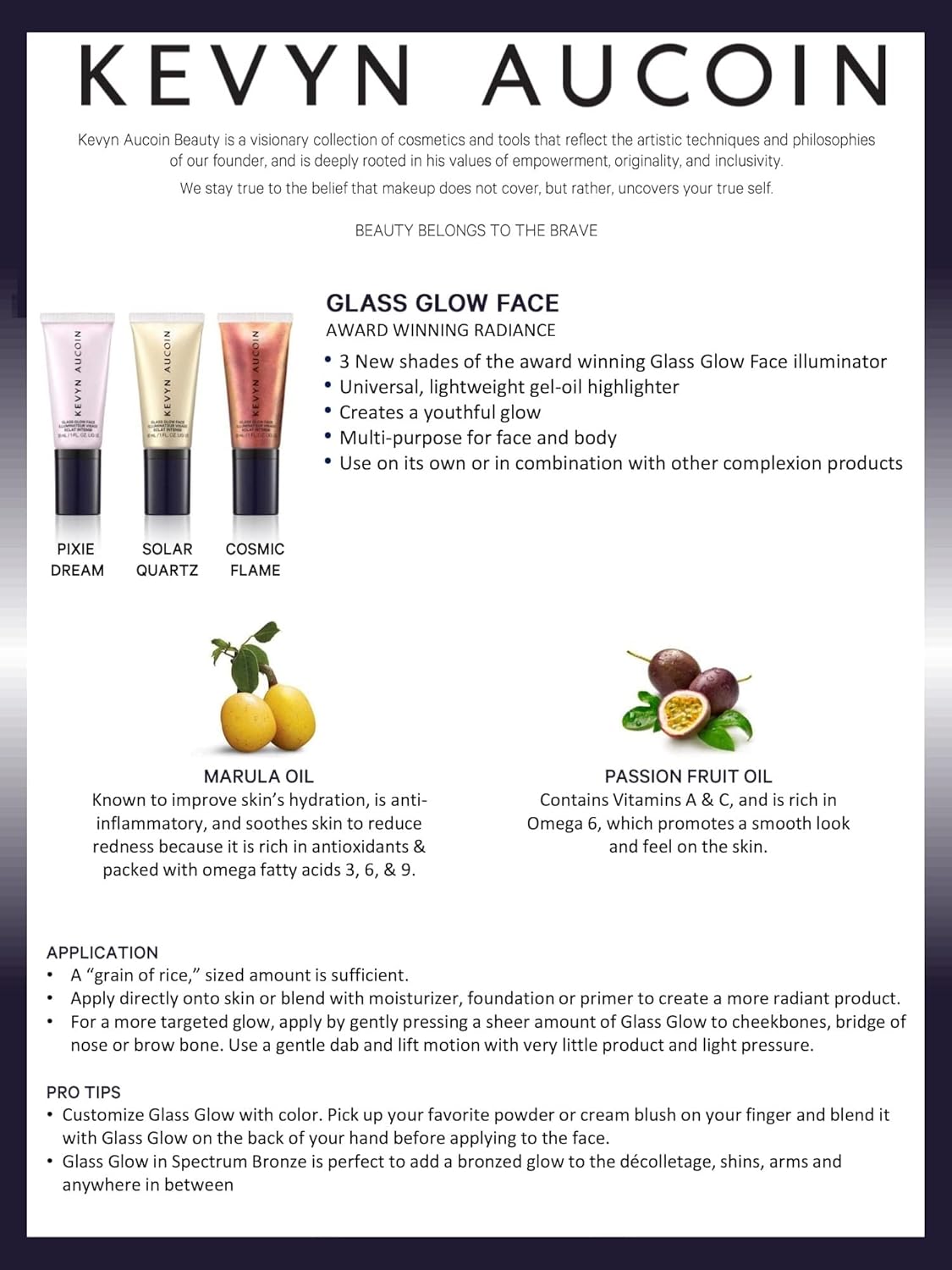 Kevyn Aucoin Glass Glow Face, Cosmic Flame: Multi-purpose universal dewy highlighter for face and body. Creates glowing youthful-looking hydrated skin with a glassy complexion. Makeup artist go to.