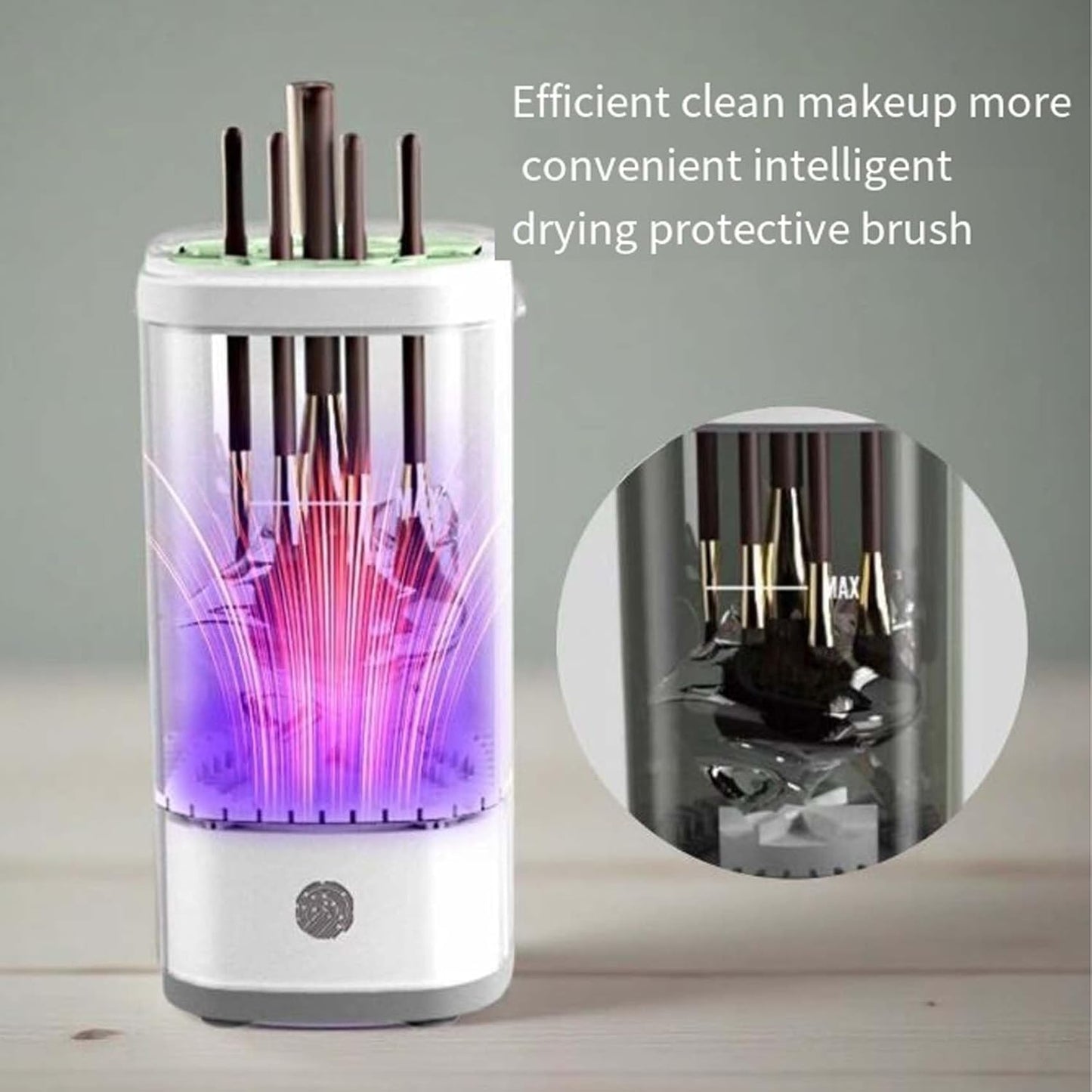 Wavearnn Electric Makeup Brush Cleaner,2025 upgrade 2-in-1 Electric Makeup Brush Automatic Cleaner,Efficient Deep Cleaning All Types Of Brushes,For All Types Of Brushes Set (Plug-in type,Black)