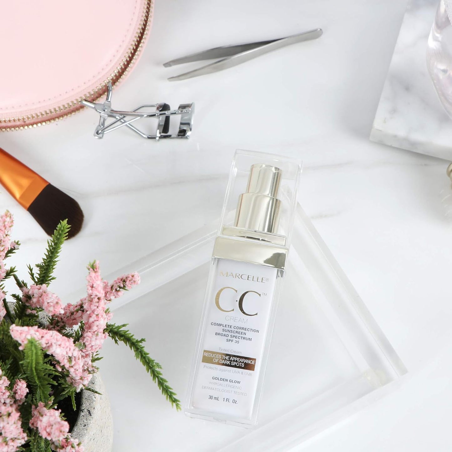 Marcelle CC Cream SPF 35, Golden Glow Universal Tint, Skin Enhancer, Paraben-Free, 1 Fl. Oz.