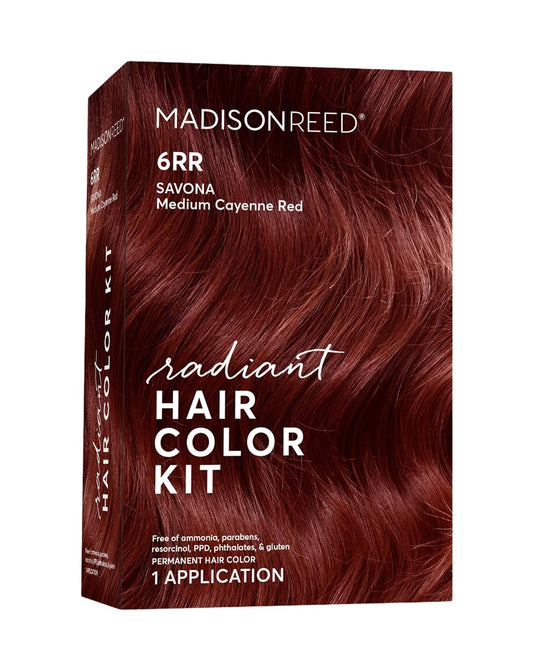 Madison Reed Radiant Hair Color Kit | 6RR Medium Vibrant Cayenne Red (Savona Scarlet) Vivid Color-Enhancing Formula | Salon-Quality Permanent Hair Dye | PPD-Free & Ammonia-Free |1 Pack