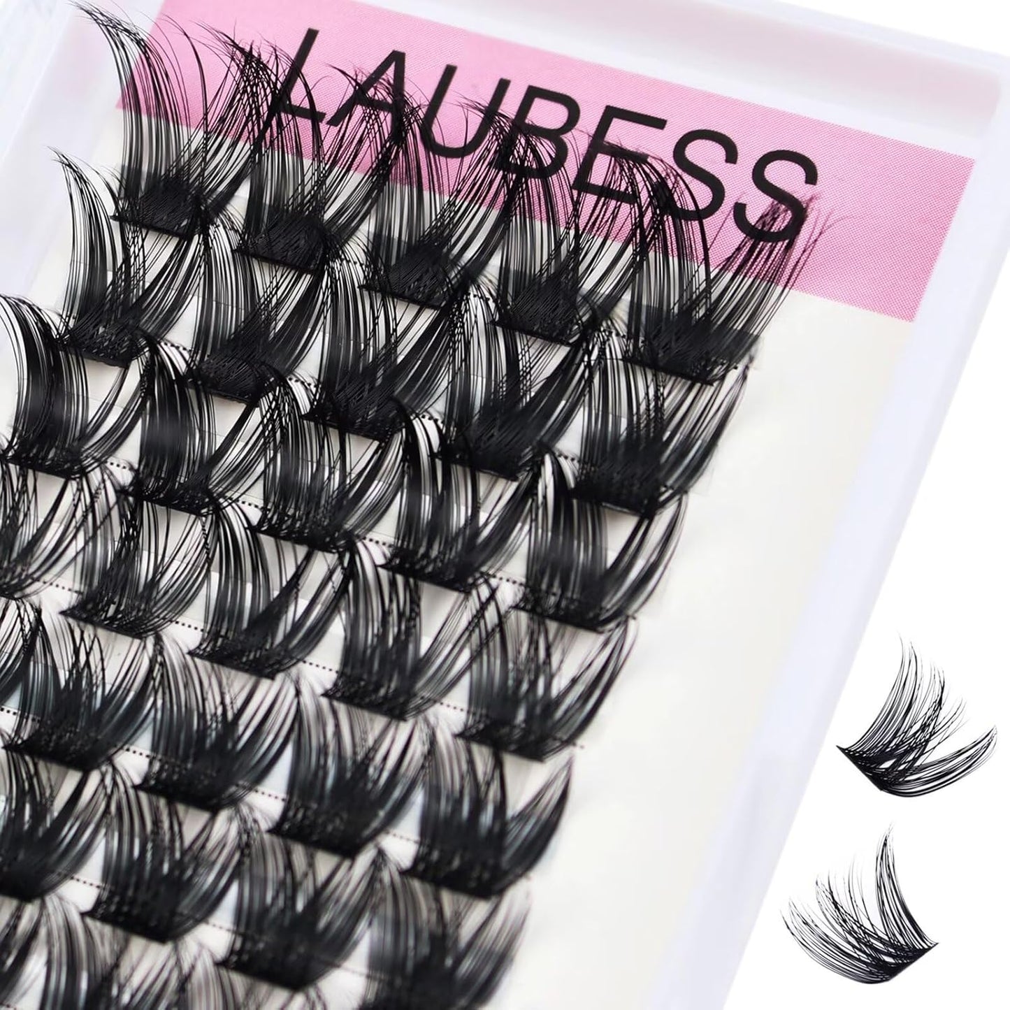 Cluster Lashes Individual Lashes D Curl Lash Clusters Volume Eyelash Clusters DIY Lash Extension Kit Fluffy Cluster Eyelash Extensions (02-0.07D,16mm)