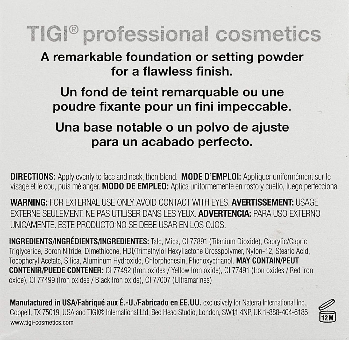 TIGI Cosmetics Powder Foundation, Entice, 0.37 Ounce