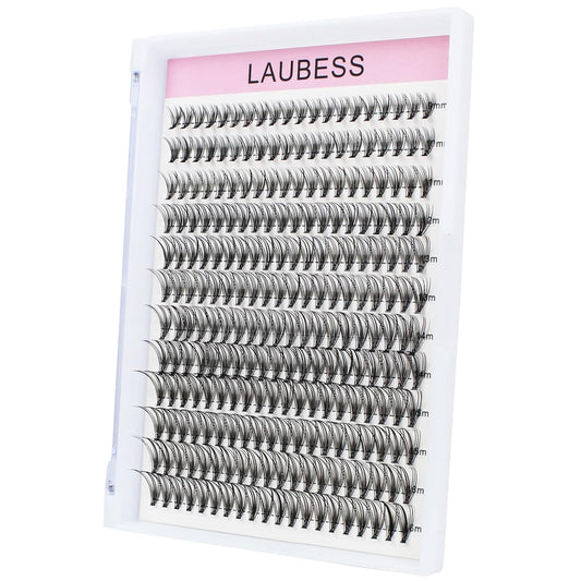 Lash Clusters LAUBESS Individual Lashes Waterproof Eyelash Clusters Mixed Tray Cluster Eyelash Extensions Soft Cluster Lashes for Beginners(20D-0.07D-9-16)