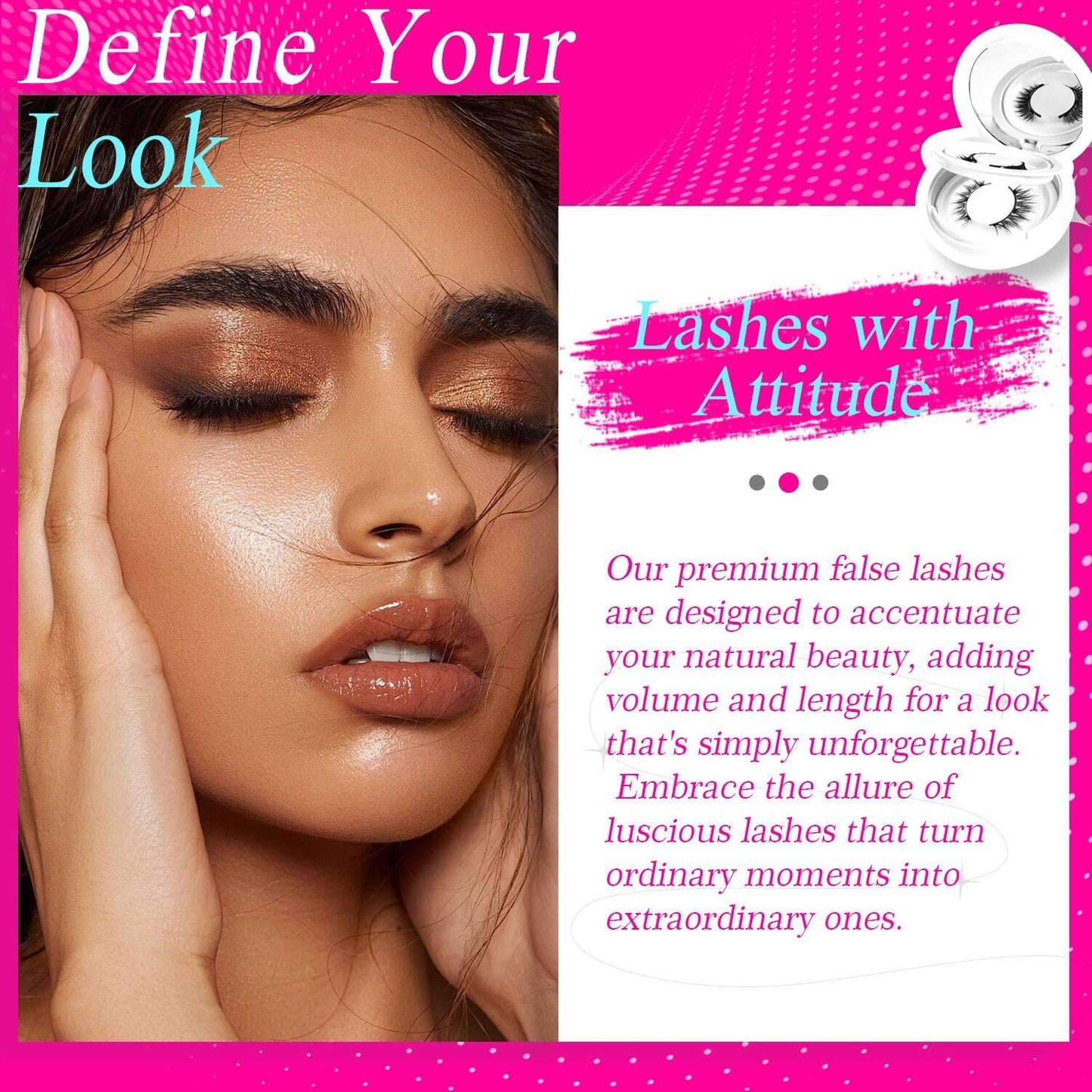 Elara Craft Magnetic Eyelashes with Applicator, Magnetic Eyelashes Without Eyeliner，Reusable Glue-Free Natural Look Eyelashes Kit Easy to Wear and Remove