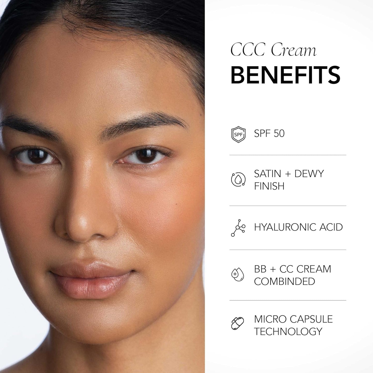 CLE Cosmetics CCC Cream (Cool Medium Deep 306 / SPF 50) - Color Correcting CC Cream with Sunscreen - Lightweight, Hydrating, Light to Medium Coverage Foundation - BB & CC Cream Hybrid - 1 fl oz