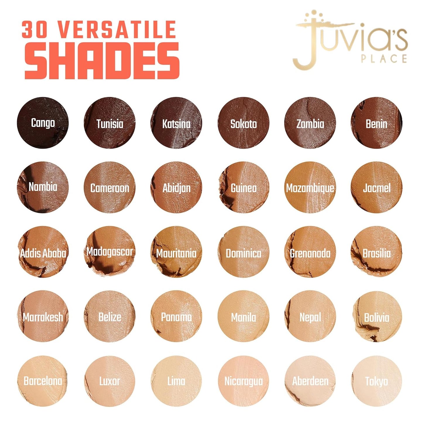 Juvia's Place Shade Stick Foundation, Concealer, Contour, Mauritania, Tan w/Neutral Golden Undertone, .34 oz