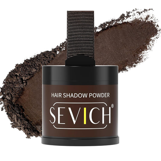 Sevich Hairline Powder 10g Large Capacity - Instantly Conceals Hair Loss, Root Touch up, Shadow Toppers for Women & Men Thinning Gray Hair - 48H Makeup Lasting, 1 Box = 2.5 Boxes, Dark Brown