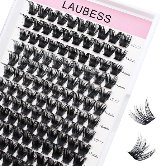 Individual Lashes 14-18mm 120pcs Cluster Lashes Mixed Tray Volume Eyelash Clusters DIY Lash Extension Kit Soft Lash Clusters Fluffy Mink Cluster Eyelash Extensions (02-0.07D, 14-18mm)