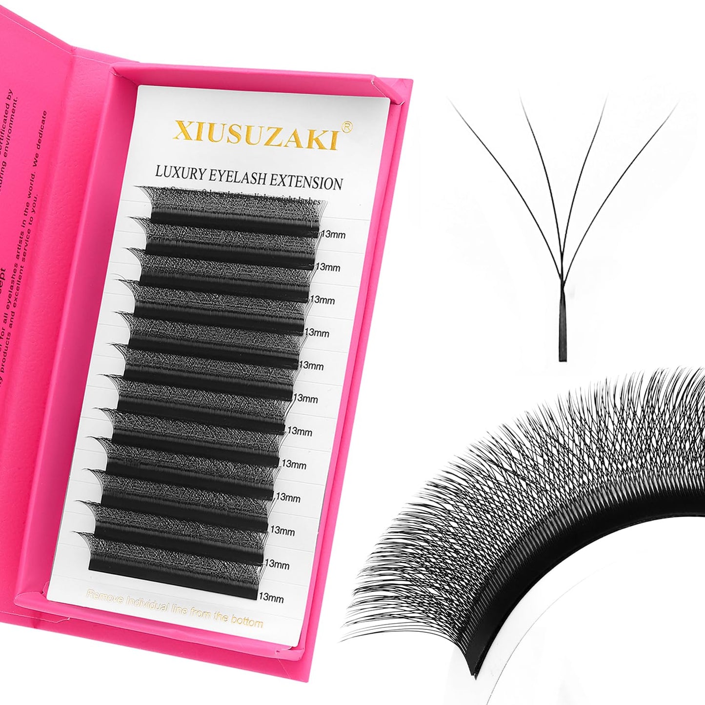 Lash Extensions 4D Eyelash Extensions W Lashes 0.07mm Thickness D Curl Lashes 8mm Soft Lash Trays Pestañas Pelo a Pelo Natural Matte Black False Eyelashes Individual Lashes(W-4D-0.07-D,8mm)