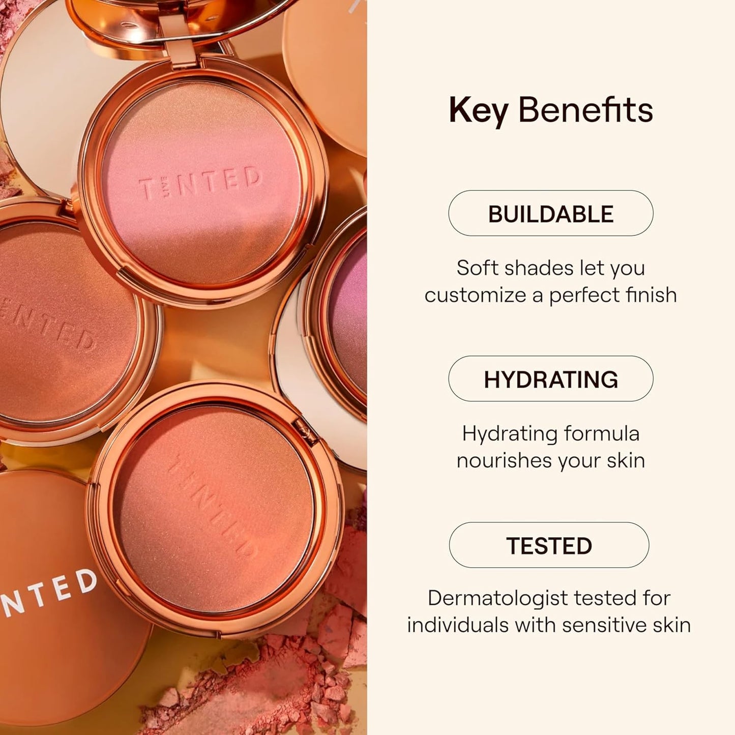 Live Tinted Huebeam Gradient Blushing Bronzer - Lightweight, Highly-Pigmented, Buildable & Blendable - Sunkissed, Glowy, Even Toned Skin Face Blush and Bronzer - Sahara Sunset