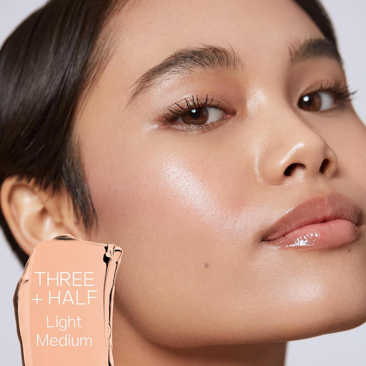 Saie Slip Tint Tinted Moisturizer with SPF 35 - Light Coverage, Glowy Skin Tint & Mineral Sunscreen for Face with Hydrating Hyaluronic Acid - Summer Makeup Essential - Shade Three + Half (1.35 oz)