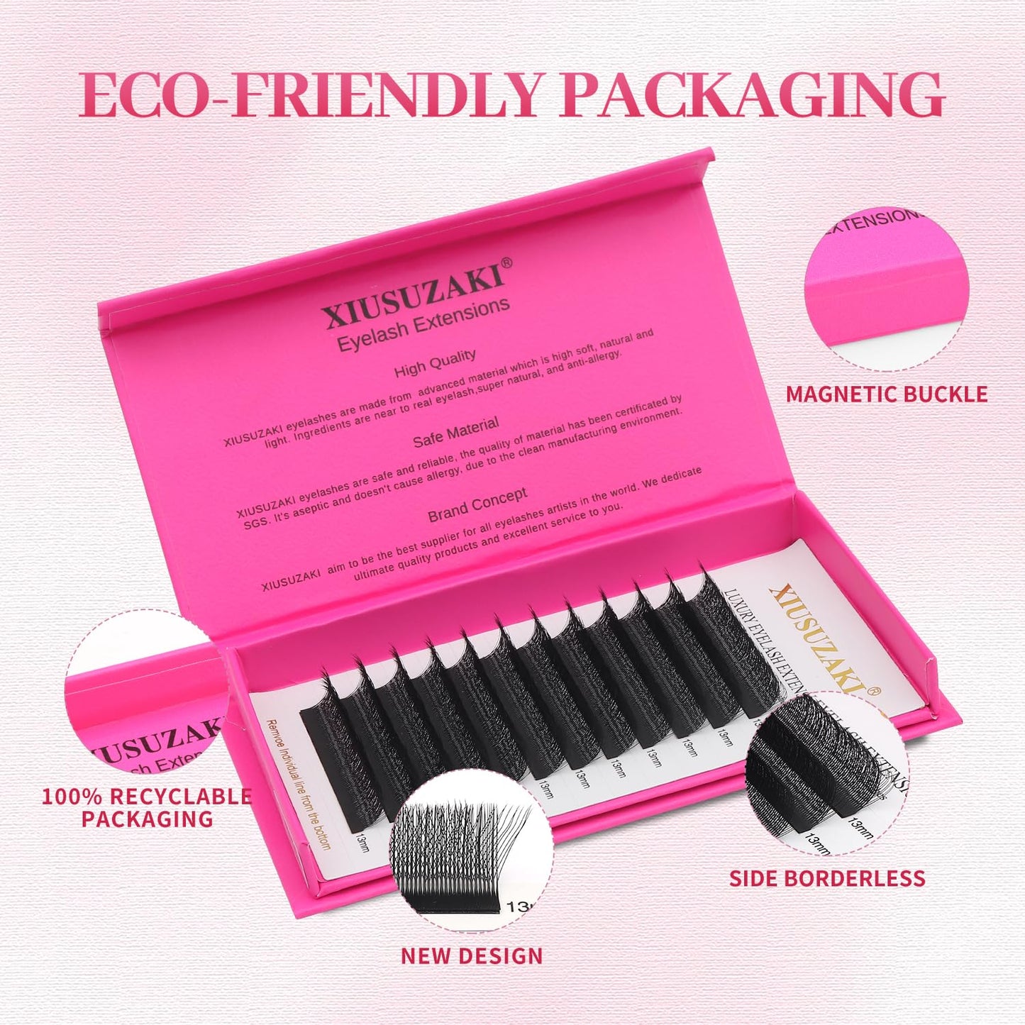 Lash Extensions Three Core Tips 3D Eyelash Extensions W Shape 0.07mm Thickness D Curl 11mm Premade Fans Easy Fan Volume Lashes Matte Black Crisscross(W-3D-Three Core-0.07-D,11mm)