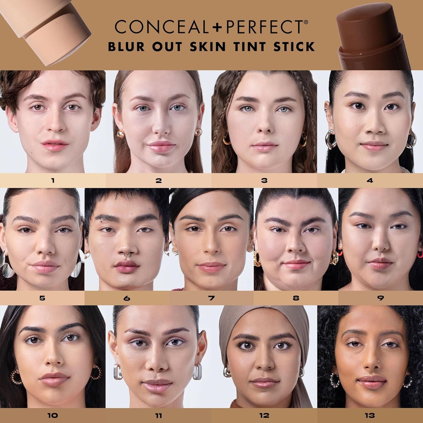 Milani Conceal + Perfect - Skin Tint Stick, Blur Out Tinted Moisturizer Makeup, Shade 019