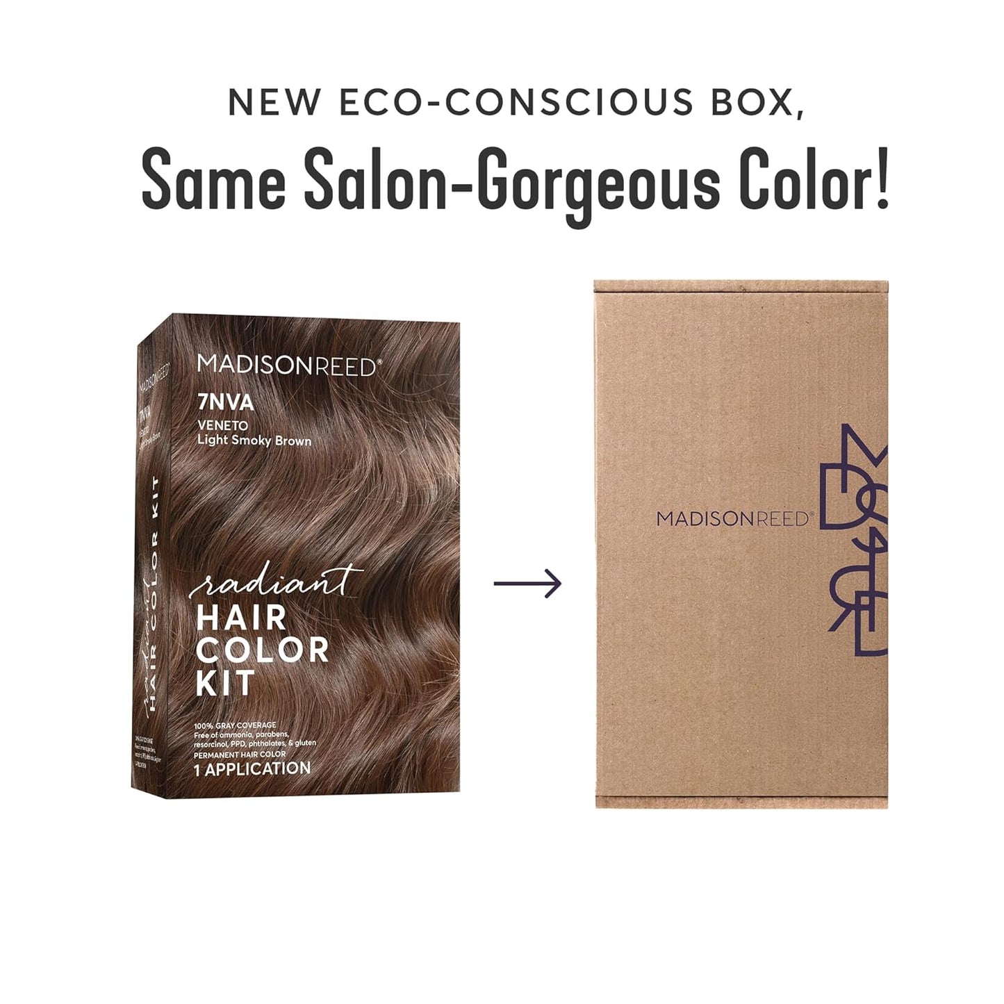 Madison Reed Radiant Hair Color Kit | 7NA Light Ash Brown with Cool Smoky Undertones (Arezzo Brown) for 100% Gray Hair Coverage | Dimensional Permanent Hair Dye | PPD-Free & Ammonia-Free | 2 Pack