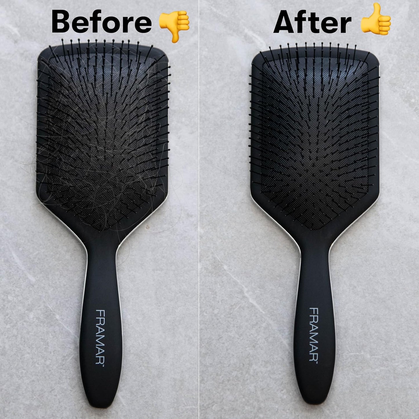 FRAMAR Premium Hair Brush Cleaner Tool – Hairbrush Cleaner Tool, Brush Cleaner Tool for All Types, Comb Cleaner – 2 in 1 Design Removes Hair & Build up Instantly – Pink