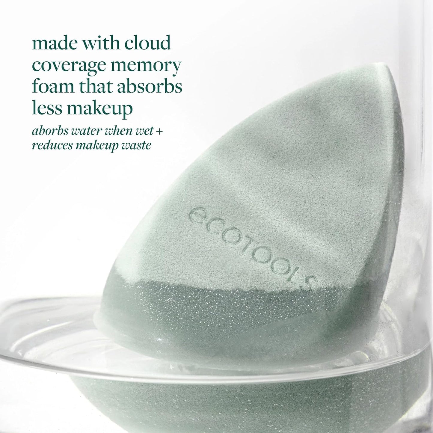 EcoTools Blurring Blender Makeup Sponge Duo, Makeup Blender Sponge For Blurred Skin, For Liquid & Cream Foundation, Cloud Coverage Memory Foam, Eco Friendly & Latex Free, Cruelty-Free & Vegan, 2 Count