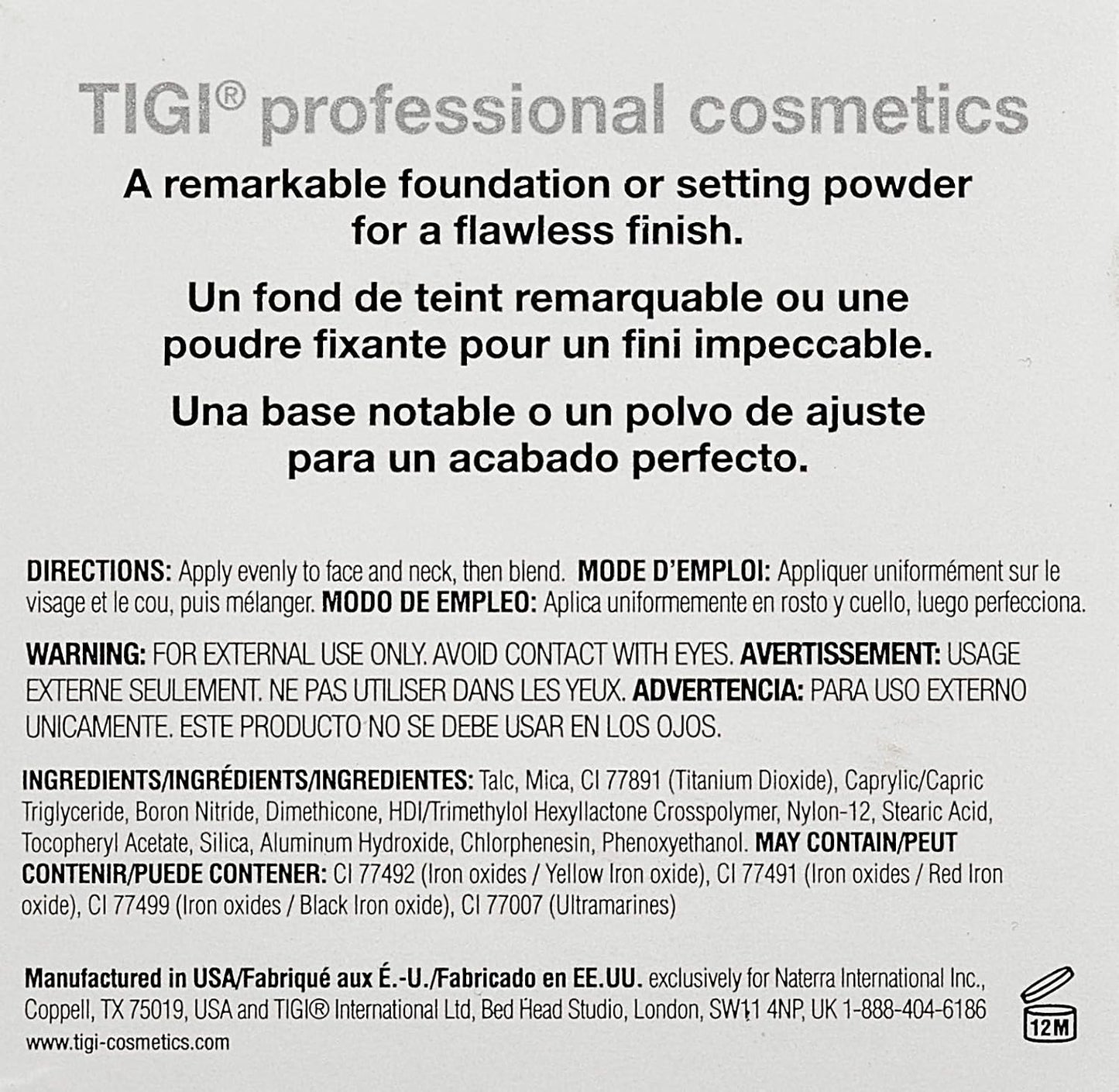 TIGI Cosmetics Powder Foundation, Charm, 0.37 Ounce