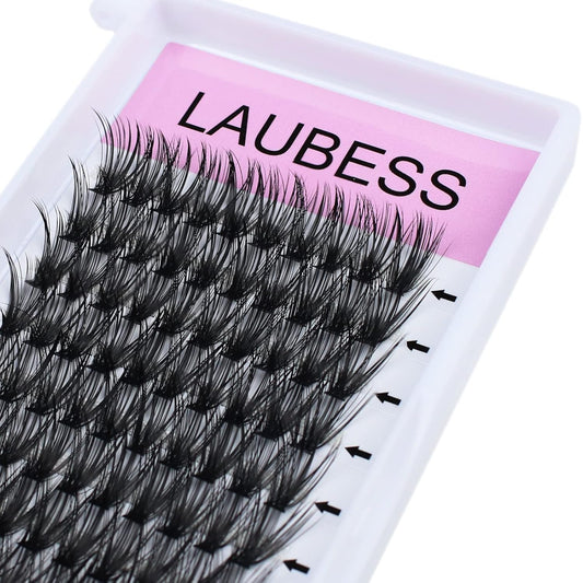 Lash Clusters LAUBESS Individual Lashes Waterproof Eyelash Clusters DIY Cluster Eyelash Extensions Soft Cluster Lashes Beginners (40D-D-16)
