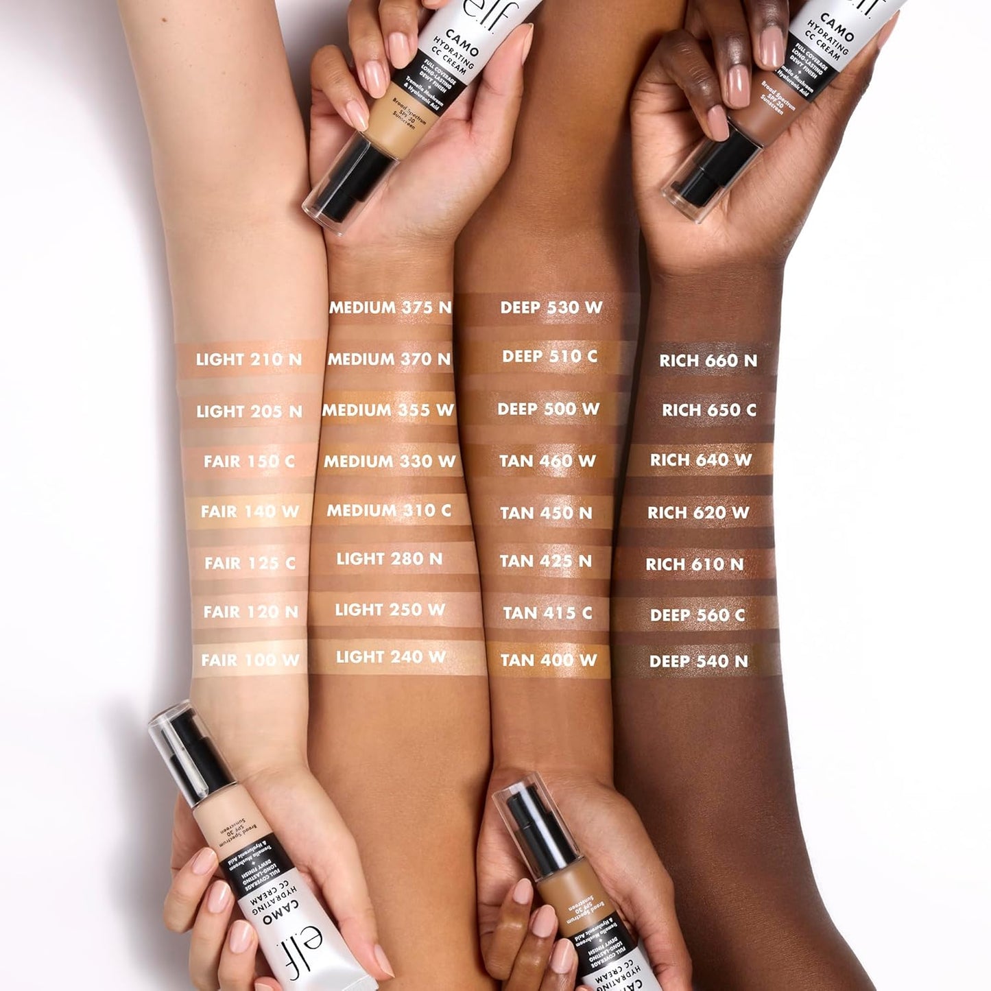 e.l.f. Hydrating Camo CC Cream, SPF 30, Color Correcting Full Coverage Foundation For A Dewy Finish, Vegan & Cruelty-Free, Deep 530 W