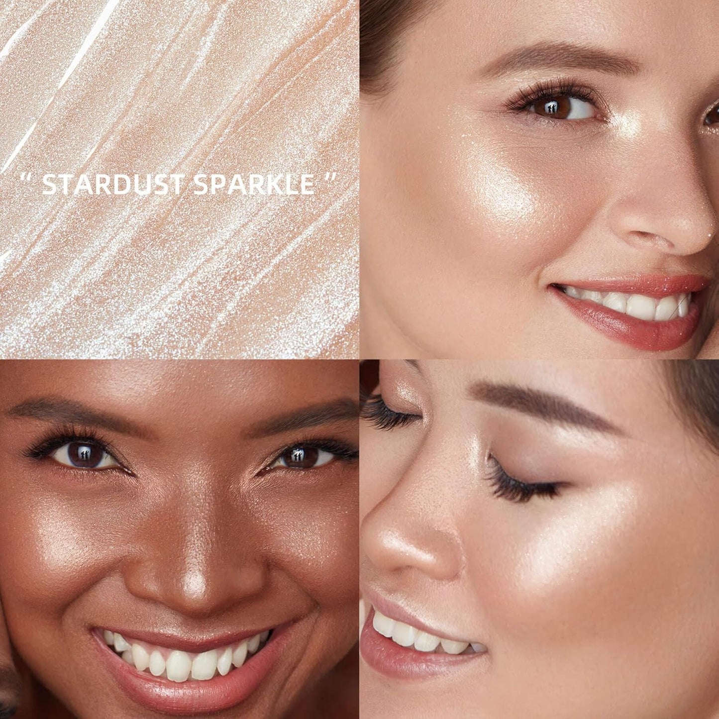 Shimmer Eyeshadow Stick Creamy Highlighter for Eyes, Lips Cheeks Long Lasting, Moisturizing, Multi Use High Pigment Glow for Day Night, Micro Pearls, Champagne Undertone Stardust Sparkle