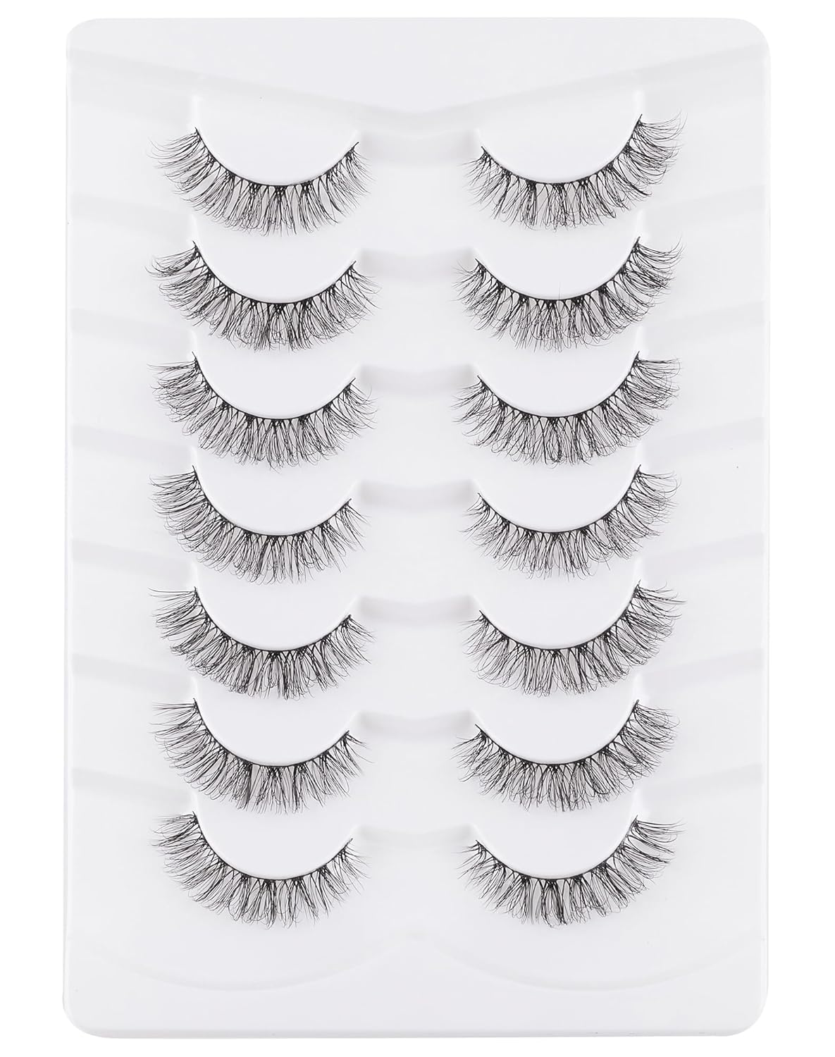 Short Eyelashes Natural Look Wispy Mink Lashes Thick False Eyelashes Small Eye Lashes Pack Fluffy Strip Lashes 7 Pairs